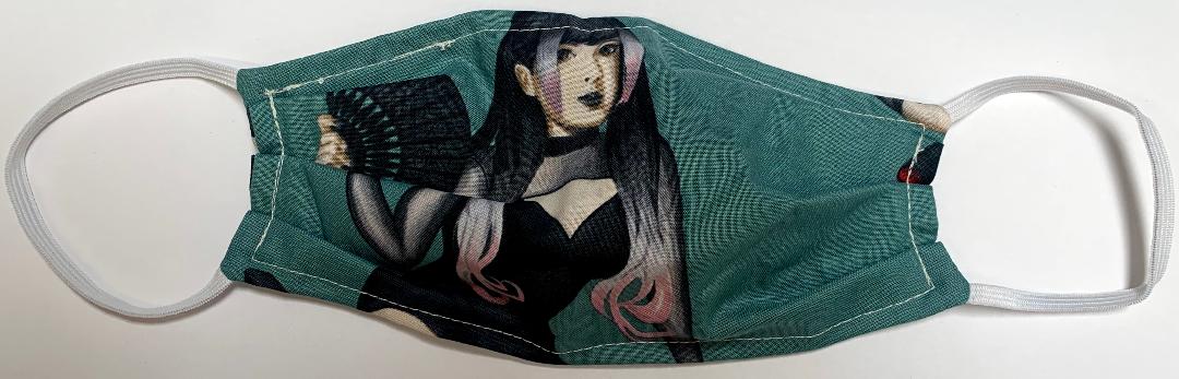 Halloween Pinup Girls Face Mask  Made in USA of 100% Cotton themed Face Mask  Made in USA of 100% Cotton